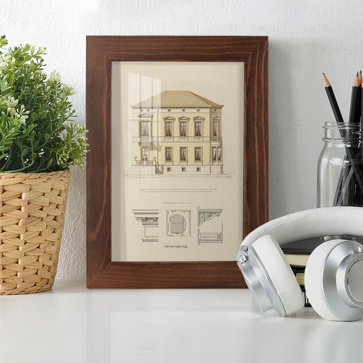 Estate and Plan VI -Framed Print w/glass-Chestnut