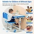 thumbnail image 4 of YRLLENSDAN Kids Desk and Chair Set Student Desk and Chair Set Height Adjustable Child Desk with Pull Out Drawer Storage,Multi-Function Study Desk and Chair for Writing, Reading and Drawing,Blue, 4 of 7