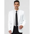 thumbnail image 3 of Chaqueta de vestir para hombre, ajustada, ligera, con un botón, traje de negocios, abrigo deportivo blanco M, 3 of 6