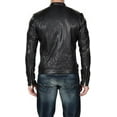 thumbnail image 2 of New Mens Leather Jacket Slim fit Biker Motorcycle Genuine Black lambskin jacket A501, 2 of 3