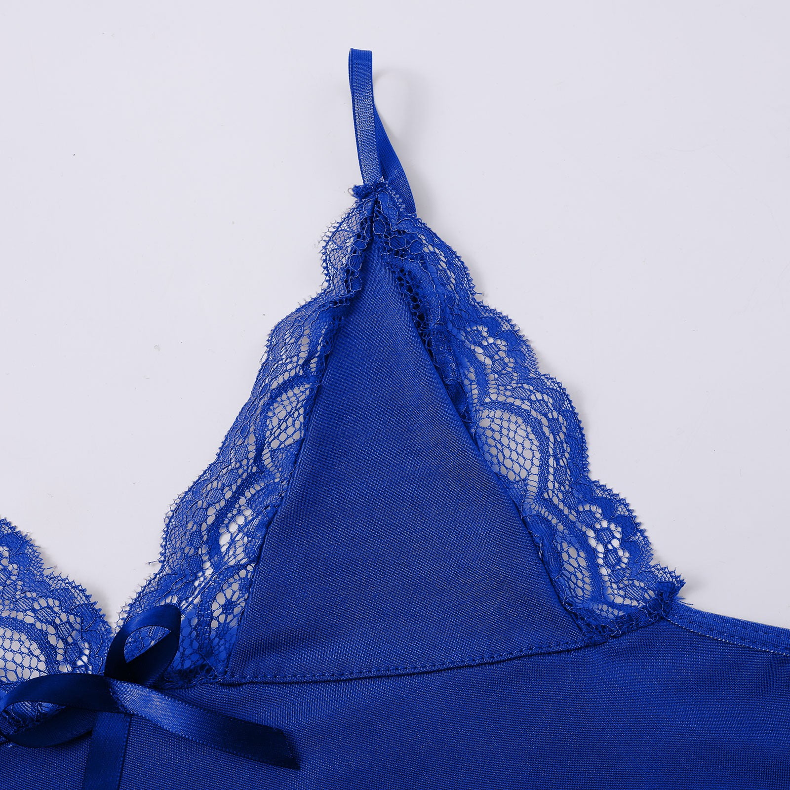 Women's Cotton Sleepwear Lace Trim Slit Nightgown Lace Trim Side Sleep  Dress Slit Bowknot Decor Sleep Spaghetti Dress, Women's Sleepwear L -  Walmart.com