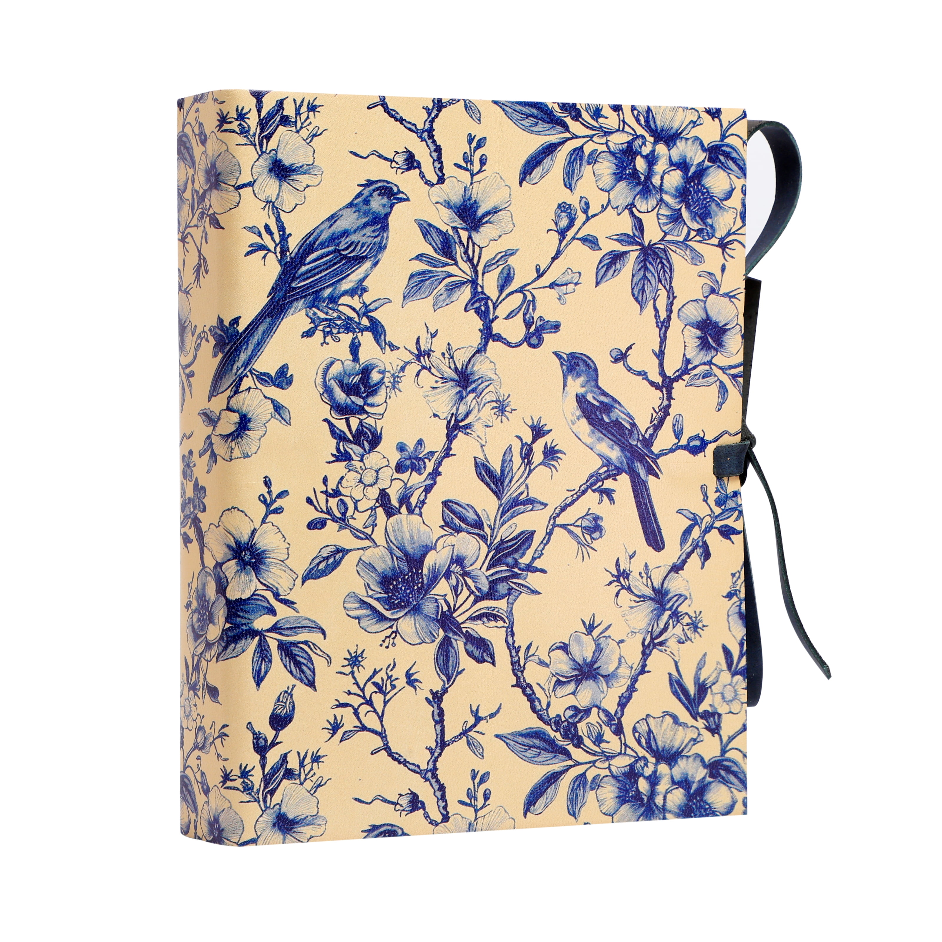 Leather Journal Dairy Bird and Flowers