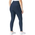 thumbnail image 2 of Mondetta Leggings for Women - Yoga Leggings - Gym Workout Athletic Yoga Pants with Pockets - Basket Weave Tight (Large/Navy Blue), 2 of 7