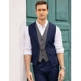 thumbnail image 2 of COOFANDY Men's Layered Suit Vest Business Dress Vests Formal Wedding Waistcoat Slim Fit Christmas Vest, 2 of 6