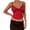 Red, variant on Tops for Women Trendy Lace Bow Patched V Neck Color Bandeau Back Zipper Rugby Shirt for Women,Red,M