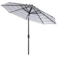 thumbnail image 4 of Safavieh Collection Extérieure Iris Fashion Line Parasol à Inclinaison Automatique, 9 Pieds, Gris/blanc, 4 of 4