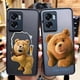 thumbnail image 2 of Funda mate para OPPO A97 A96 A95 A94 A93 A92 A78 A74 A73 A72 A57 A55 A54 A53 A17 A16 4G 5G Funda traviesa t-oso de peluche pareja, 2 of 5