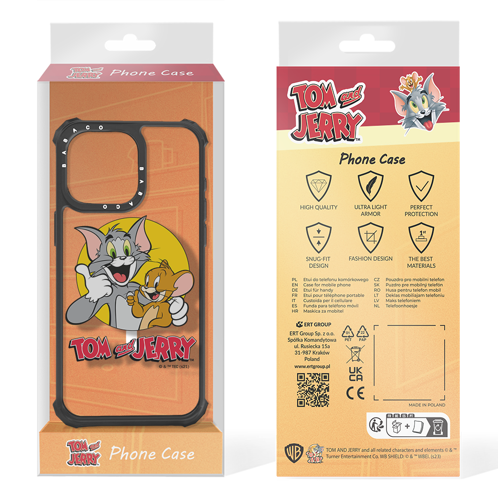 Ert Group Custodia Per IPhone 13 Pro – Tom And Jerry 012 – Licenza Ufficiale, Cover In TPU Flessibile Parzialmente Trasparente