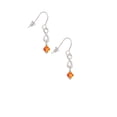 thumbnail image 3 of Delight Jewelry Orange Crystal Bicone Silver tone Infinity French Earrings, 3 of 4