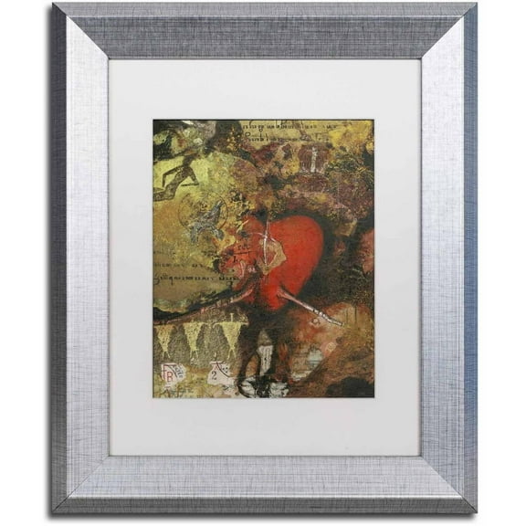 Trademark Fine Art 'Heart' Canvas Art by Nick Bantock, White Matte, Silver Frame