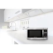 Emerson 1.3 Cu Ft 1000 Watt, Touch Control Microwave Oven, Stainless Steel/Black, MW1338SB