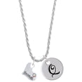 thumbnail image 1 of Delight Jewelry Heart with ''Baseball'' and AB Crystal Silvertone Script Initial Disc - Q - Charm Necklace, 20"+3", 1 of 4