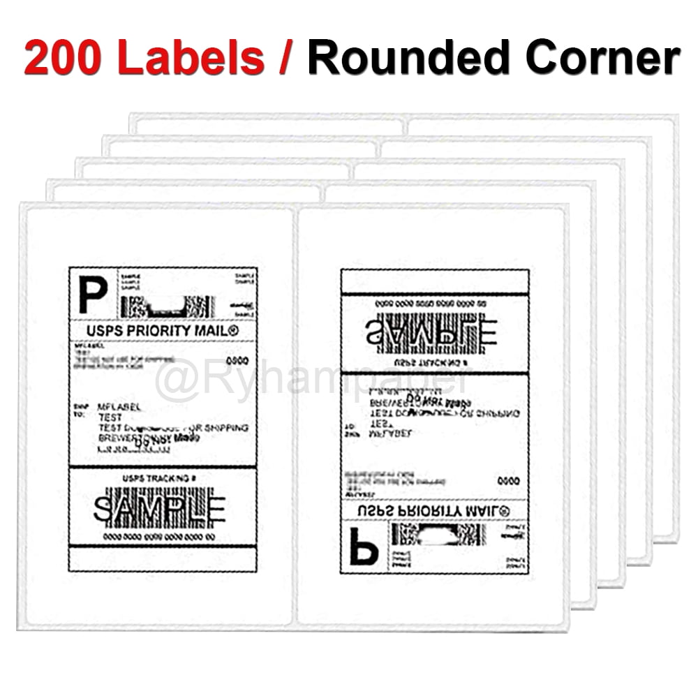 Shipping Address Labels, Inkjet & Laser Printers, 200 Labels, Half