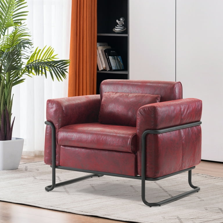 Burgundy living room discount chairs