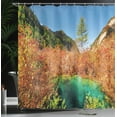 thumbnail image 4 of Ambesonne Nature Shower Curtain, Idyllic Autumn Season, 69"Wx75"L, Green Amber, 4 of 5