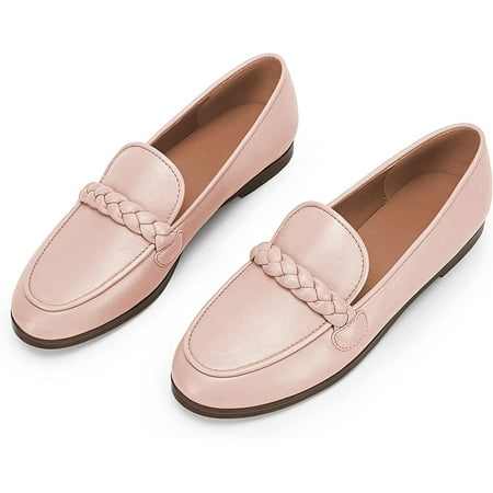 

CHENXINGYGG Womens Classic Loafers Comfort Flats Narrow Fit Cute Braided Strap Moc Toe Casual Slipper Slip On Shoes