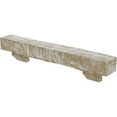 thumbnail image 3 of Ekena Millwork 8"H x 12"D x 48"W Hand Hewn Faux Wood Fireplace Mantel Kit with Ashford Corbels, White Washed, 3 of 10