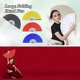 thumbnail image 7 of 2pcs pack Large Foldable Hand Fan 27cm 11inch 2pcs Black Solid Handheld Fan for DIY Painting, 7 of 7