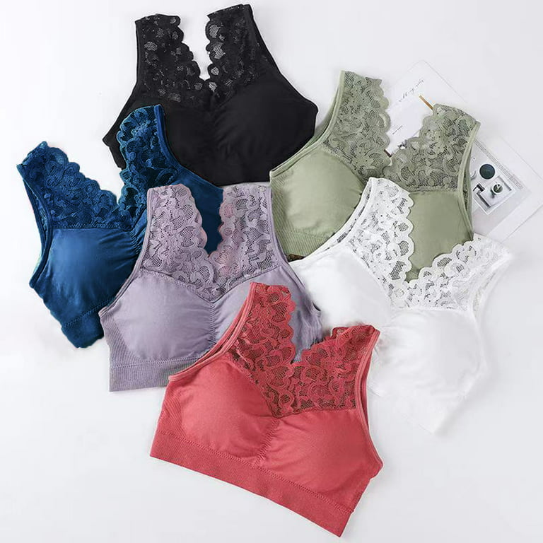 fanshao Women Bra Lace Push Up Underwear Padded Beauty Back Brassiere for  Sleeping