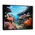 thumbnail image 2 of Designart "Reef Depths Underwater Coral art painting III" Coral Floater Framed Wall Art Print, 2 of 7