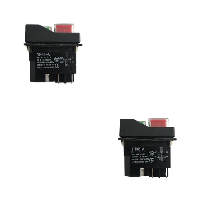 Riwesomey Interruptor de encendido/apagado de seguridad, botón a prueba de agua, interruptores electromagnéticos profesionales, herramienta 4 pines 2piezas