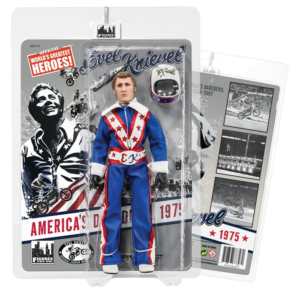 Evel Knievel 8 Inch Action Figures Series 1 ReIssue Blue Jumpsuit