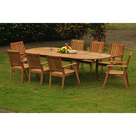 Teak Dining Set 10 Seater 11 Pc 117 Double Extensions Oval Teak Dining Set 10 Seater 11 Pc 117 Double Extensions Oval Table