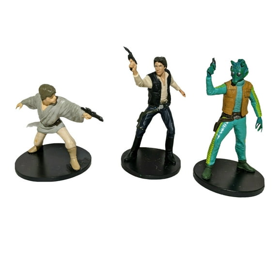Star Wars Luke Skywalker Greedo & Han Solo Set of3 Pvc Cake Topper Force Awakens
