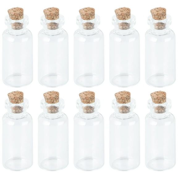 GOOHOCHY 25 Pcs Clear Small Mini Glass Jars with Cork Stoppers DIY Wish Bottles For Message Weddings Wish Party Favors 18x40mm