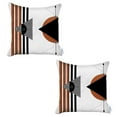 thumbnail image 2 of Set Of 2 Orange And Ivory Boho Chic Pillow Covers, 2 of 2
