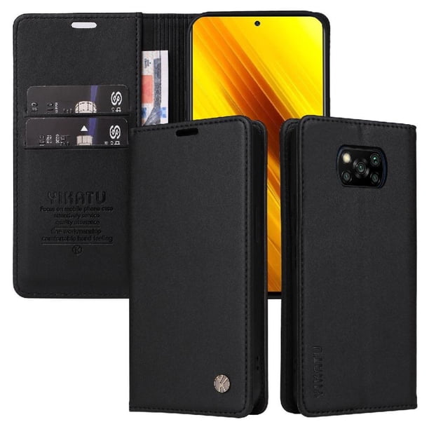 Funda para Xiaomi POCO X3 NFC/X3 Pro Estuche de Cuero PU Tipo Cartera con Ranuras para Tarjetas y Cierre Magnético