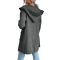 thumbnail image 4 of DYMADE Women Hooded Solid Color Long Sleeve Knit Cardigan, 4 of 6