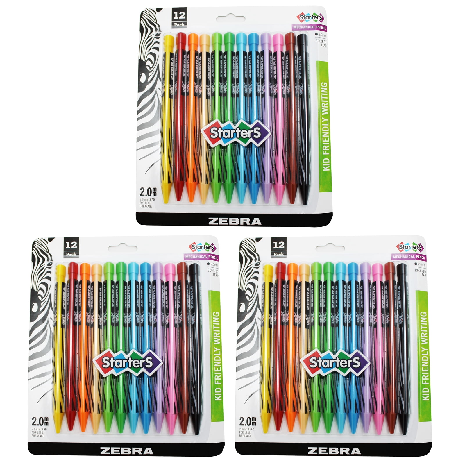 Cadoozles Starters Colored Mechanical Pencils, Assorted, 2.0mm Lead, 12