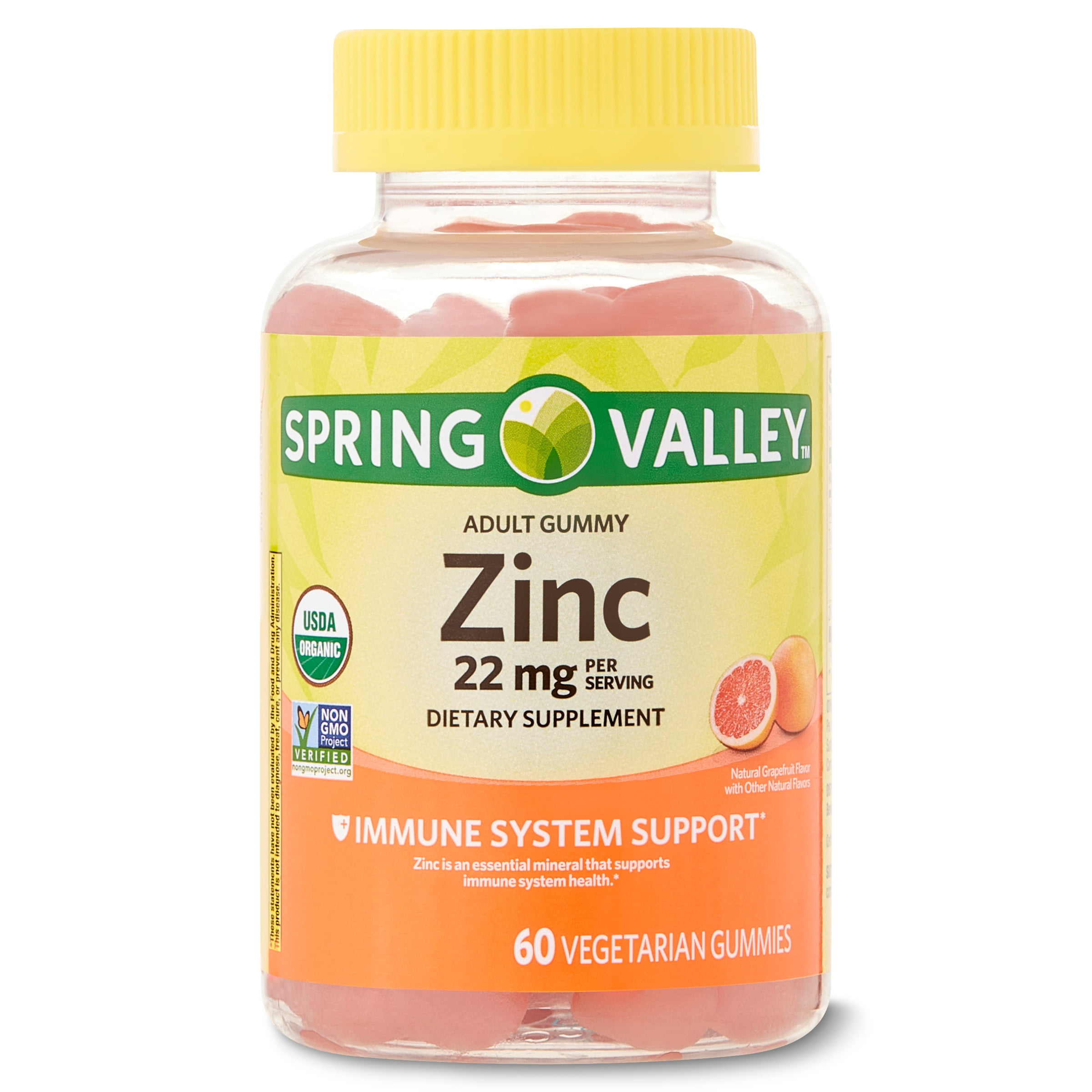 Spring Valley Zinc 22mg Organic Vegetarian Gummies, 60 Count