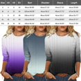 thumbnail image 3 of T-Shirt pour Femmes Hauts Habillés Manches 3/4 Col Rond T-Shirts Imprimé Floral Blouses Amples Chemises Décontractées Femmes Rouge TTG, 3 of 4