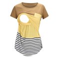 thumbnail image 2 of Babysbule Womens Tops Plant Print Maternity Womens Nursing Stripe Round Neck Short Sleeve Round Neck Breastfeeding Blouse With Pocket Outfit, 2 of 4