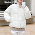 thumbnail image 2 of HAiming Womens Puffer Jacket Winter Packable down Long Sleeve Cropped Coats Casual Padded Warm Outerwear with Pocket, 2 of 5
