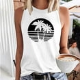 thumbnail image 4 of Birdeem Fashion Women Printing Round-Neck Sleeveless Block Shirts Tunic Tee Tops, 4 of 5