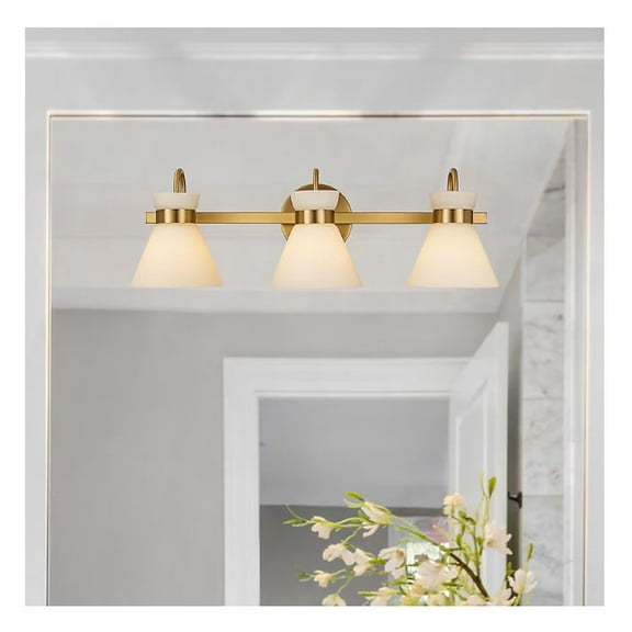 Origin 21 Zadie 24-Inches 3 -Light Brushed Champagne Mid-century Vanity light