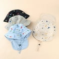 thumbnail image 6 of ZRBYWB Kids Adjustable Chin Strap Sun Hats Summer Spring Cartoon Dinosaur Embroidery Outdoor Beach Bucket Cap Toddler Hat, 6 of 6