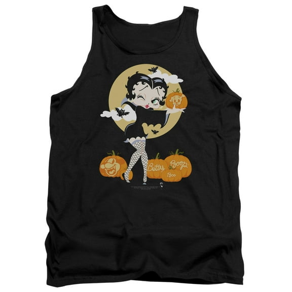 Betty Boop Vamp Pumkins Adult Tank Top Black
