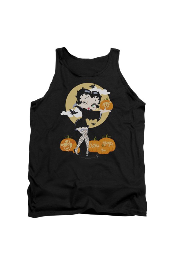 Betty Boop Vamp Pumkins Adult Tank Top Black