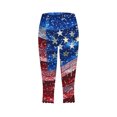 thumbnail image 5 of Timegard Womens Capri Pants Summer Independence Day Print Plus Size High Wasited Slim Yoga Crop Pants, 5 of 5