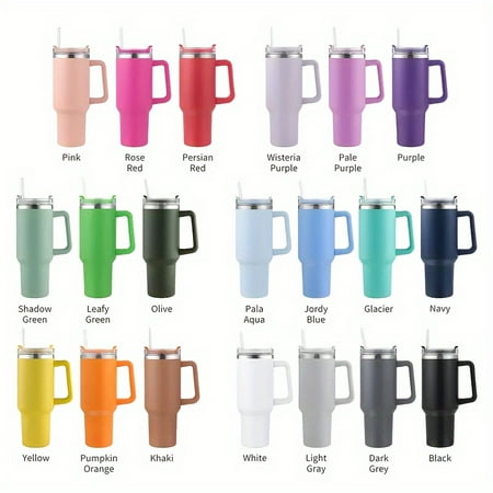 

1pc Sakura Train 40 Oz Insulated Stainless Steel Tumbler with Handle and Straw Lid - Reusable Double Wall Water Bottle for Hot and Cold Drinks - Perfect Gift for Travelers and Coffee Lovers