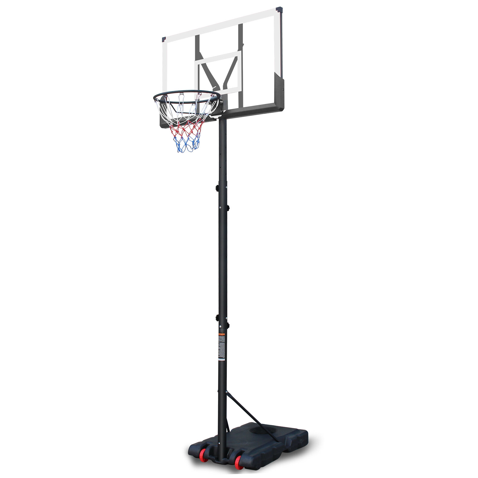 Basketball Hoop Use for Outdoor Height Adjustable 5.7 to 10ft Basketball Hoop 44 Inch Backboard Portable Basketball Goal System with Stable Base and Wheels,Basketball Goal