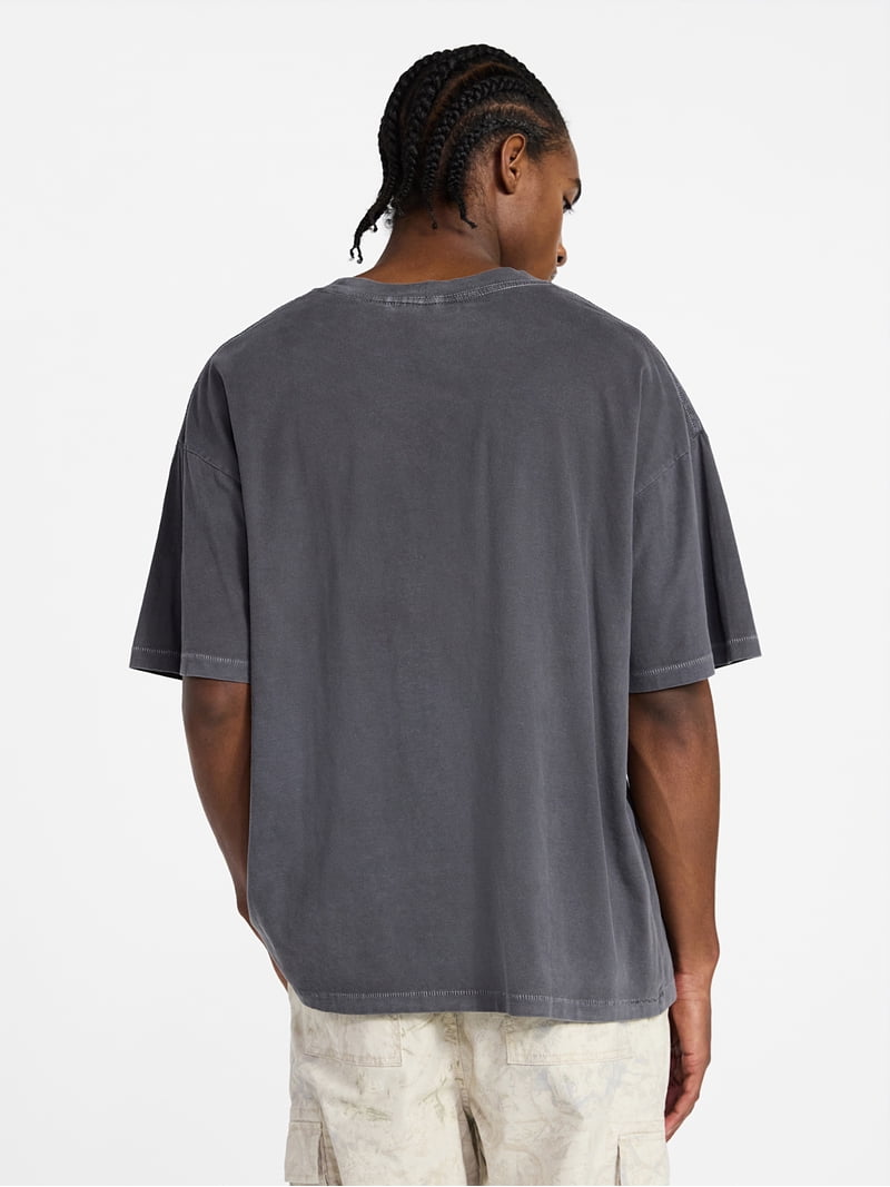 No Boundaries Men's Oversized Boxy Tee with Short Sleeves, XS-4XLT