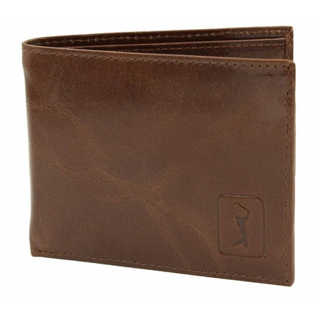 PGA Tour - PGA Tour Mens Genuine Leather Bi-Fold Wallet (Cognac ...