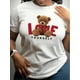 thumbnail image 2 of Camiseta de San Valentín para mujer con diseño de osito "Love Yourself". Cuello redondo, manga corta, tejido de verano, largo normal, estampado de dibujos animados. Para adultos, hombres, mujeres, ado, 2 of 8