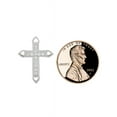 thumbnail image 3 of 14K Gold White Rhodium, Small Cross Pendant Religious Charm Created CZ Crystals Slider 16mm, 3 of 6