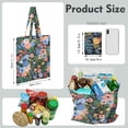 thumbnail image 3 of Floral and Skull Foldable Shopping Bag - Durable & Spacious Eco-Friendly Grocery Tote, 3 of 5